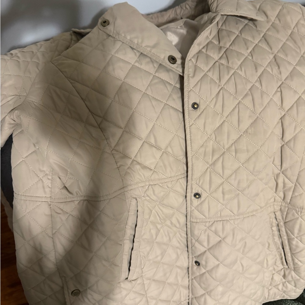 Women's Cream Quilted Jacket
